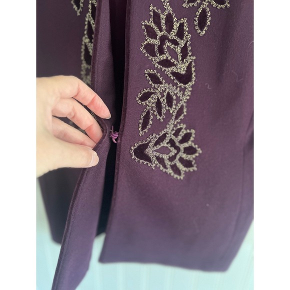 Nolan Miller Vintage Wool Blend Embellished Evening Jacket Size 10 - Picture 4 of 10